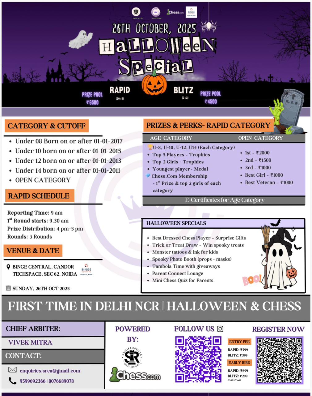 Halloween Special Rapid (Open & Age) Chess Tournament
