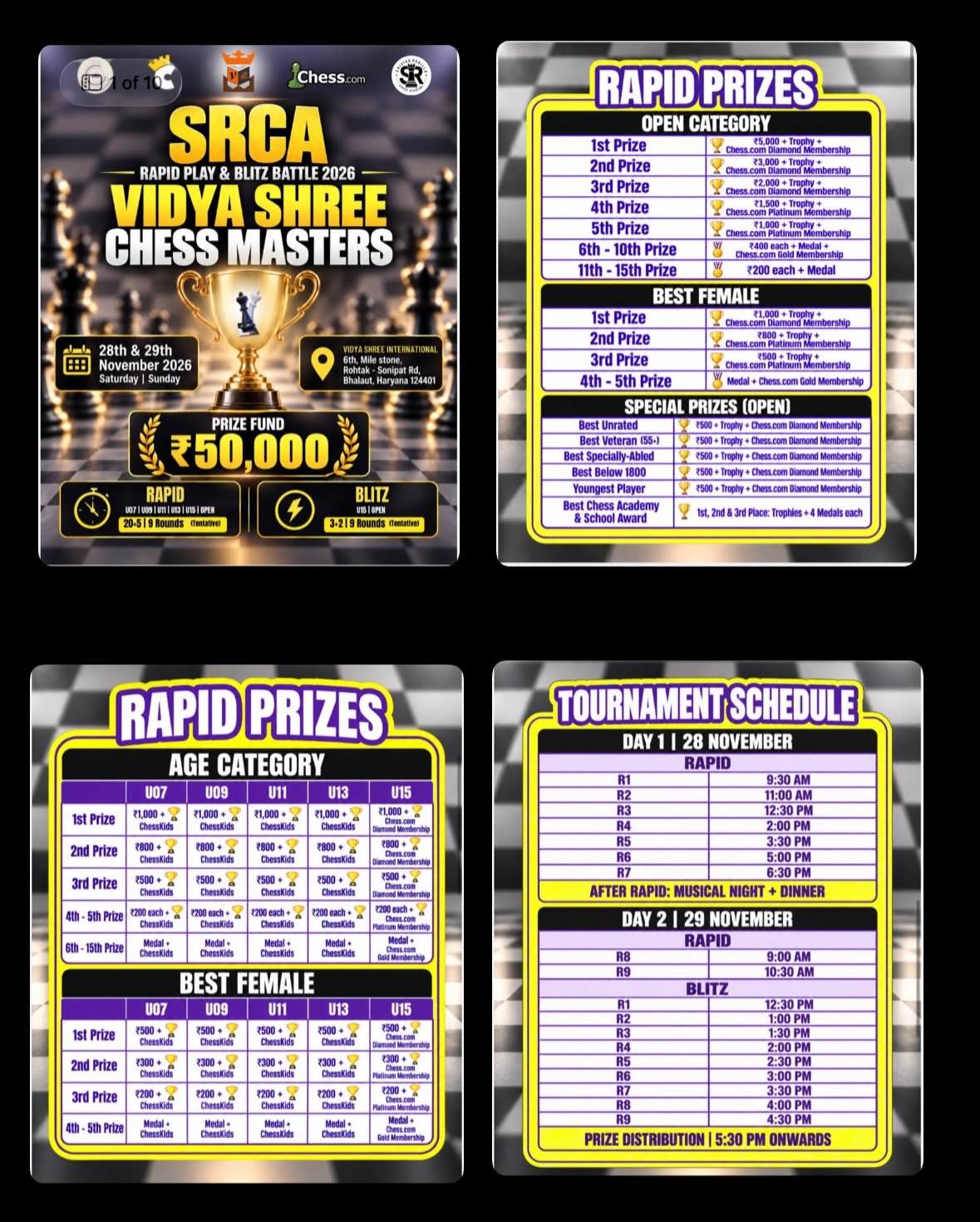 Vidya Shree Chess Masters Tournament 2026