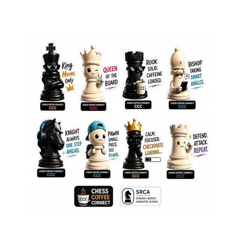 SRCA Chess Stickers (Pack of 4 Sheets)