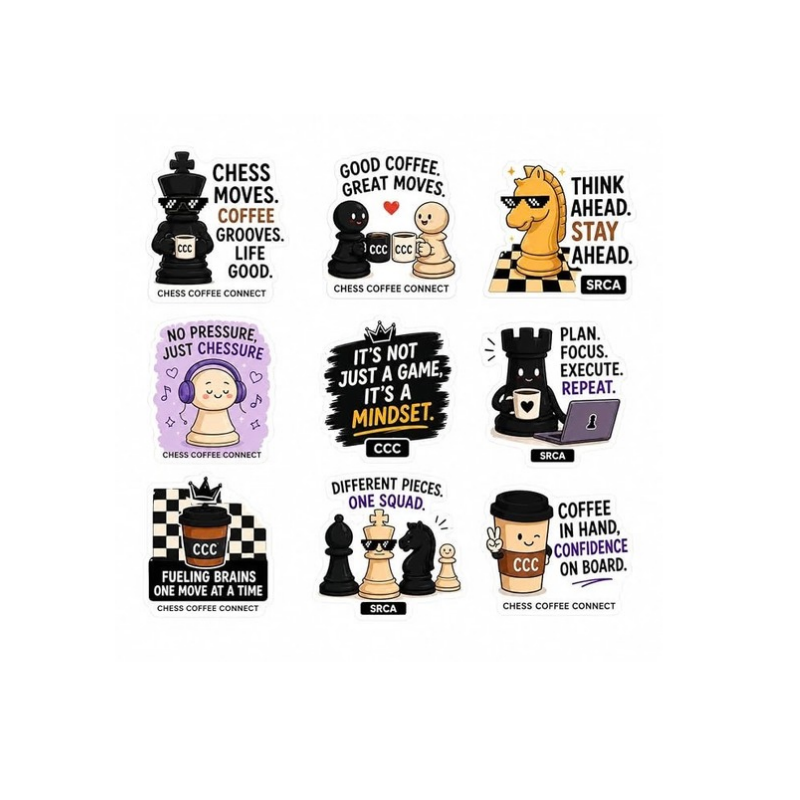 SRCA Chess Stickers Pack of 2 Sheet
