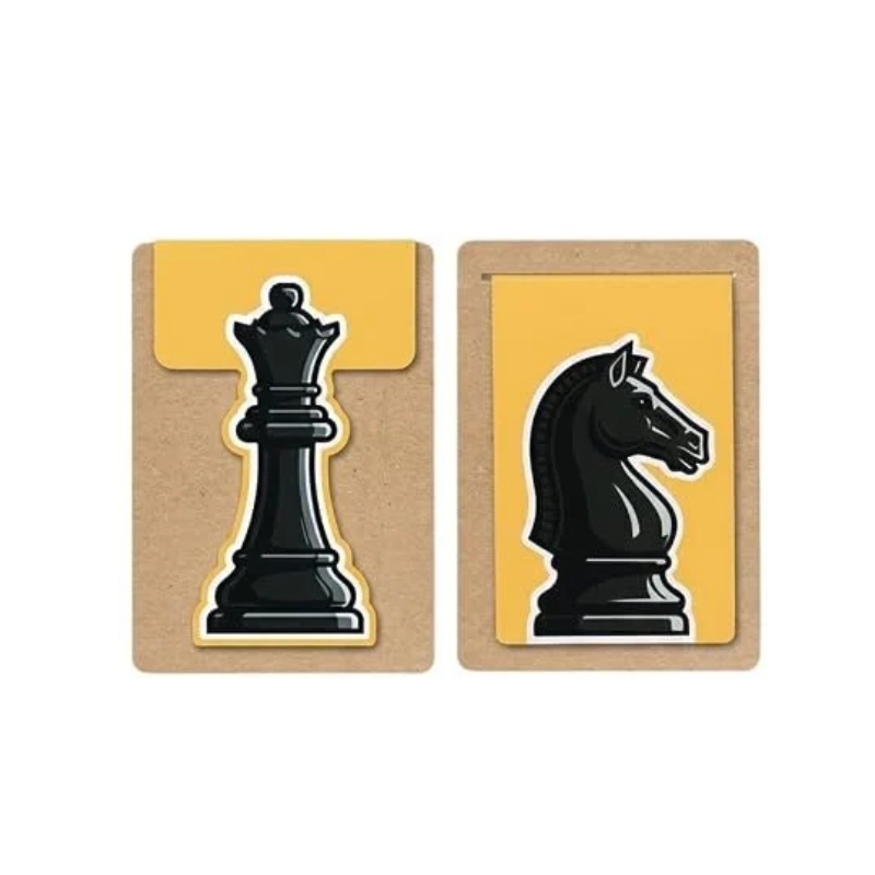 SRCA  Ultimate Chess Lover's Bookmark Pack – 2 Piece Collector’s Set ( 1 Cutout Queen & 1 Whole Knight Designs)