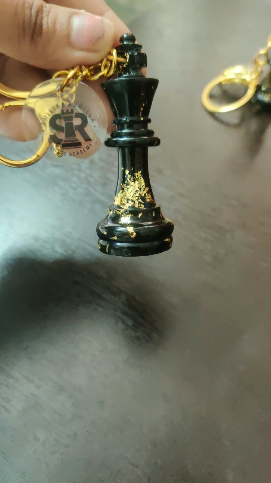 SRCA King Chess Piece Black Sparkle Baghanging - image 3