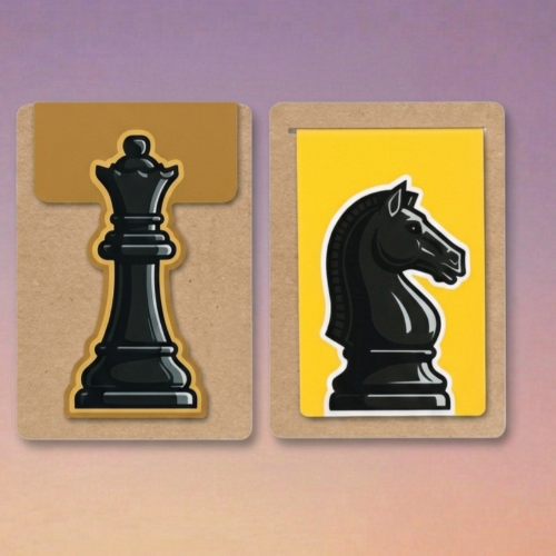 SRCA  Ultimate Chess Lover's Bookmark Pack – 2 Piece Collector’s Set ( 1 Cutout Queen & 1 Whole Knight Designs)