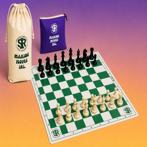 SRCA 18*18  Green chess set+bag+Pouch+2 extra queens