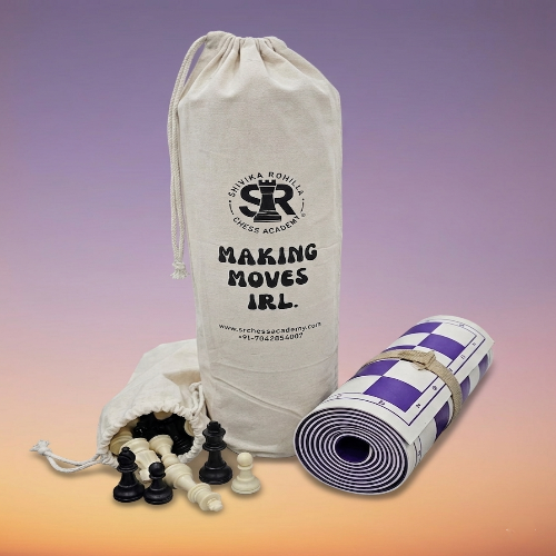 SRCA 17x17 Purple Colour Chess Set with SRCA Storage Bag.