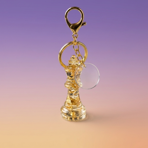 SRCA Premium Resin Metal Golden King Chess Piece Baghanging Keychain